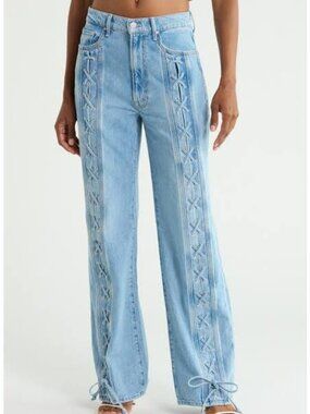 Womens MOTHER Superior Tied Up Maven Blue Jeans 26